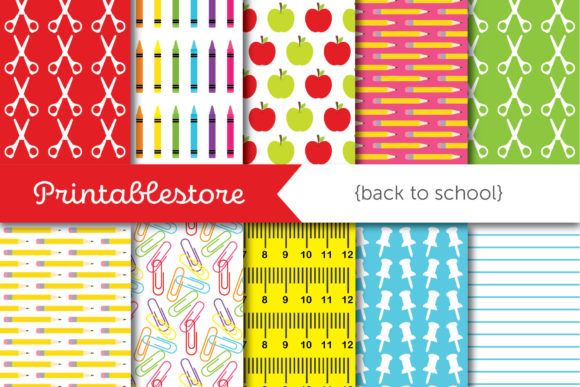 Back to School Digital Paper DP17: Versatile Designs for Every Project