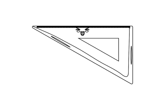 Back to School Triangle Ruler Outline: A Practical Design Resource for Education and Creativity