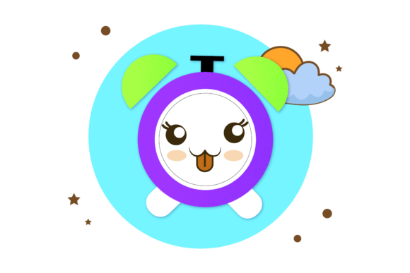 Kawaii Alarm Clock Bubble Design for Back to School
