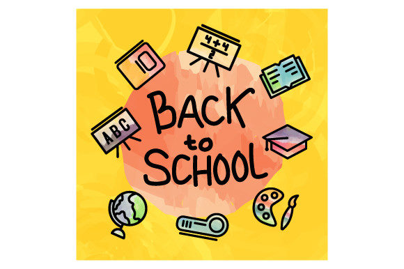 Square Watercolor Back to School Design